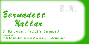 bernadett mallar business card